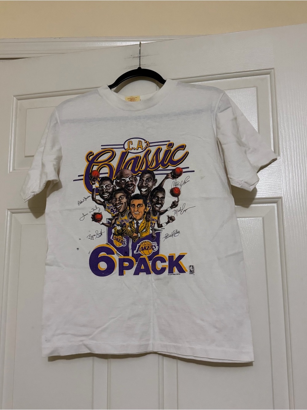 Vintage 80s Los Angeles Lakers L.As Classic 6 Pack Single Stitch T-Shirt Size M